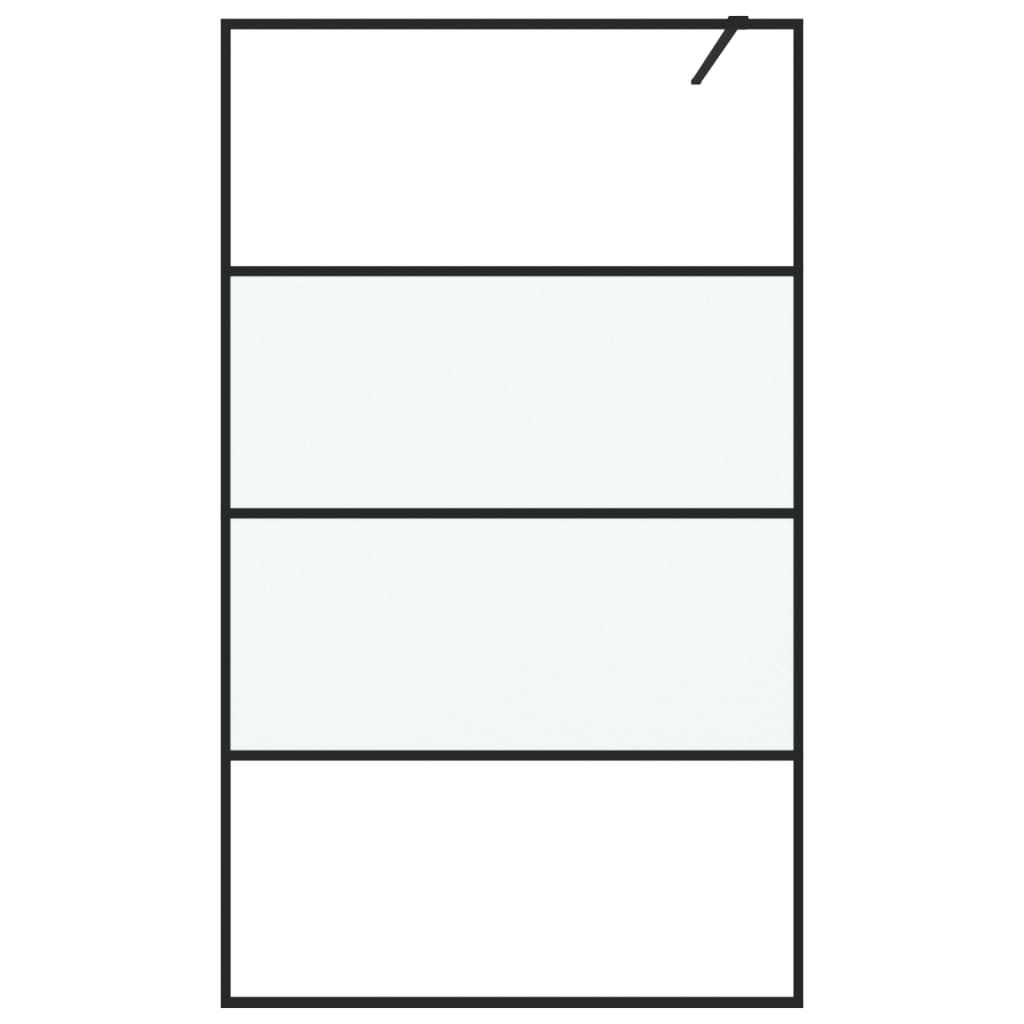 Vidaxl Walk-In Walking Walk 115x195 cm Halfmat Esg-glas noir