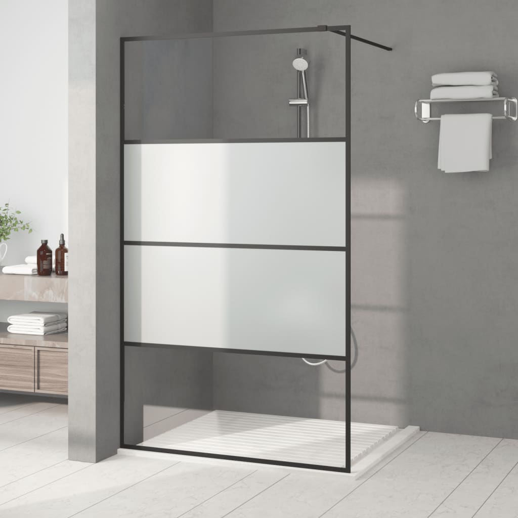 Vidaxl Walk-In Walking Walk 115x195 cm Halfmat Esg-glas noir