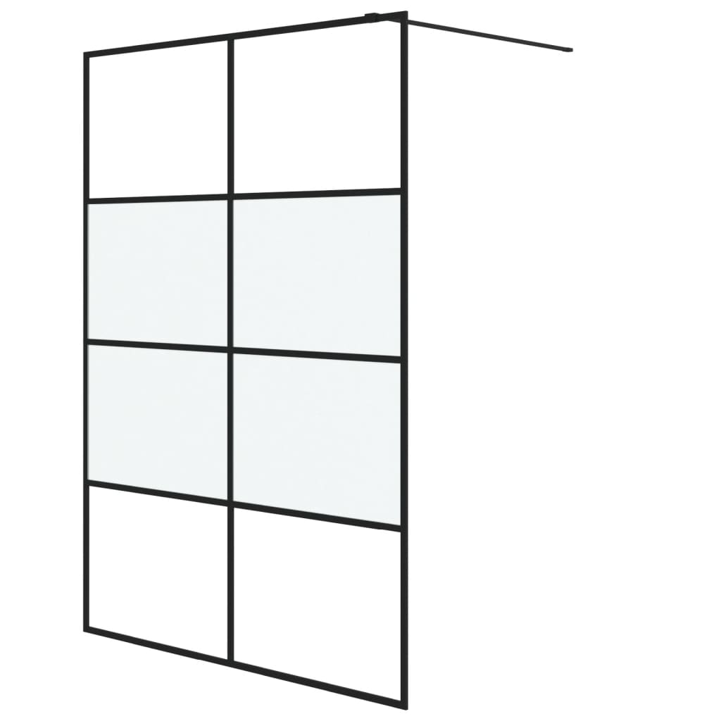 Vidaxl Walk-In Walking Wall 140x195 cm Half-Mat Esg Verre noir