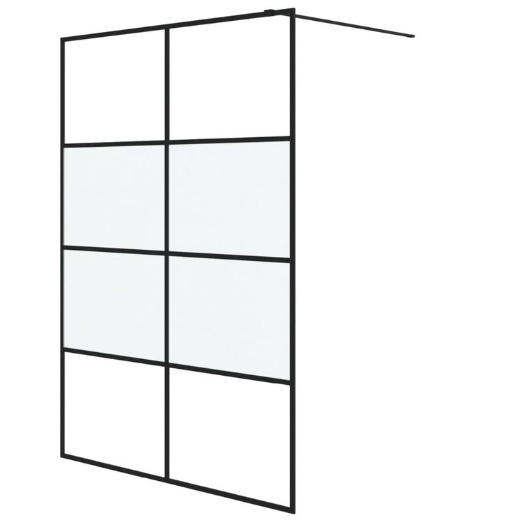 Vidaxl Walk-In Walking Wall 140x195 cm Half-Mat Esg Verre noir