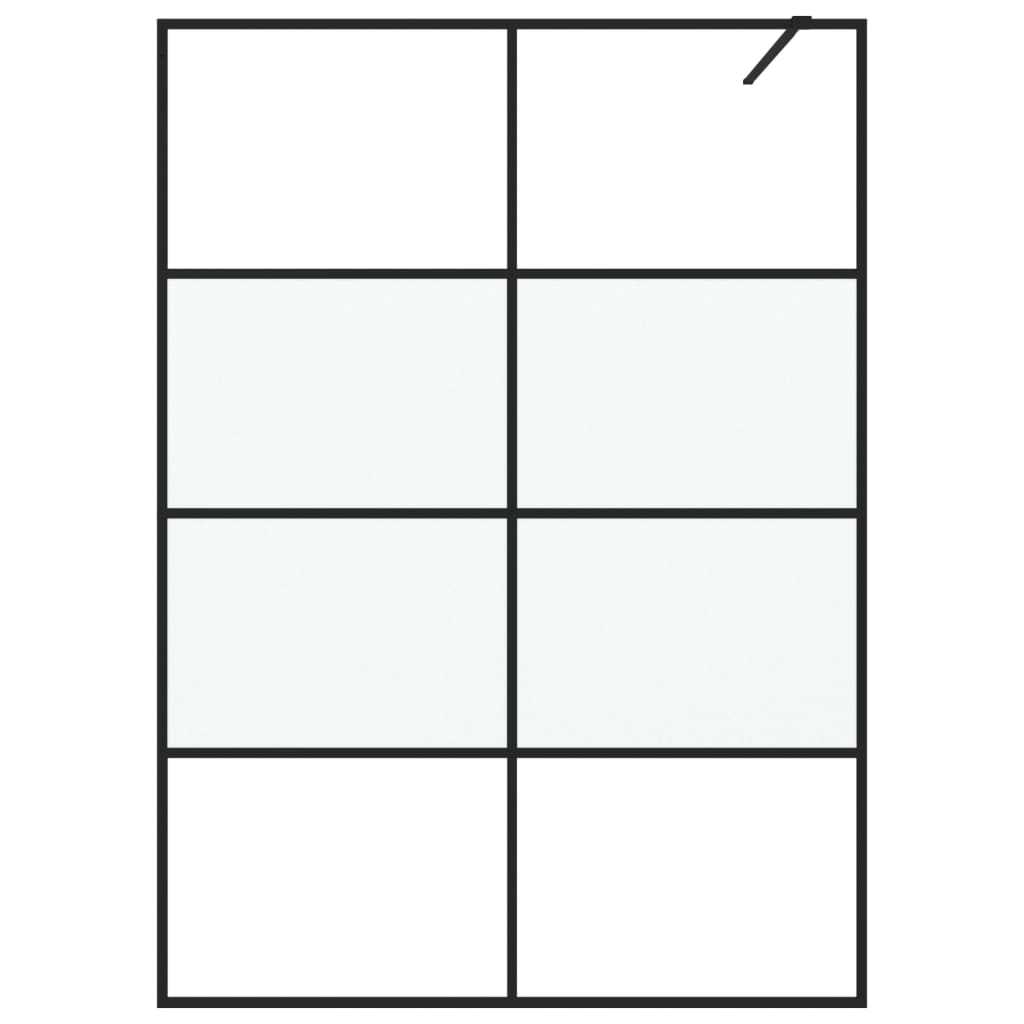 Vidaxl Walk-In Walking Wall 140x195 cm Half-Mat Esg Verre noir