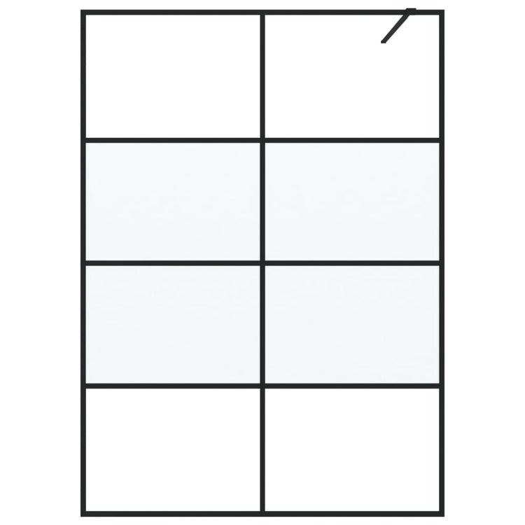 Vidaxl Walk-In Walking Wall 140x195 cm Half-Mat Esg Verre noir
