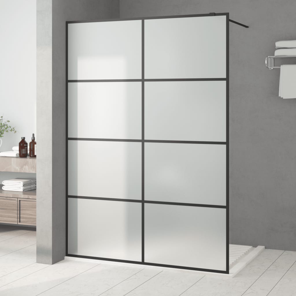 Vidaxl Walk-In Walk Word 140x195 cm mat esg verre noir