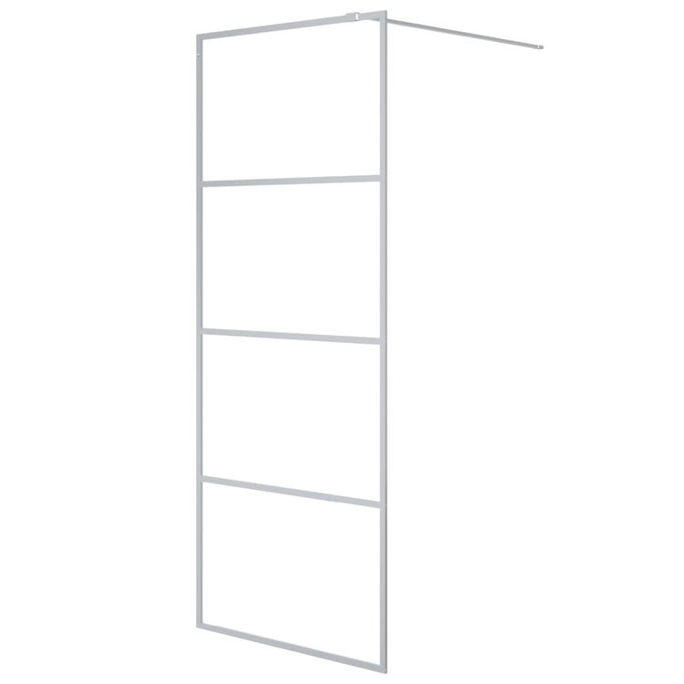 Vidaxl Walk-In Walking Wall 80x195 cm Transparent ESG Glass Silver Colored