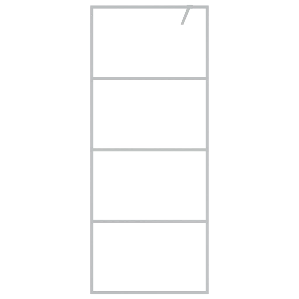 Vidaxl Walk-In Walking Wall 80x195 cm Transparent ESG Glass Silver Colored