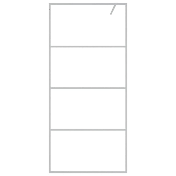 Vidaxl Walk-In Walking Mur 90x195 cm Transparent ESG Glass Silver Colored