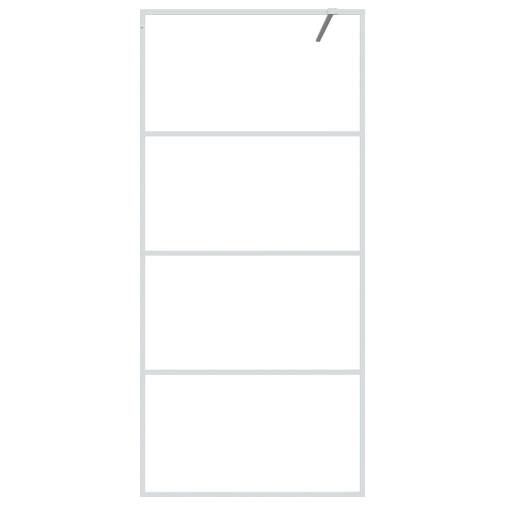 Vidaxl Walk-In Walk Murn 90x195 cm Transparent ESG Glass White