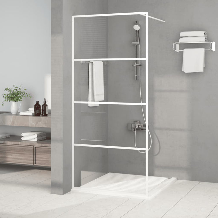 Vidaxl Walk-In Walk Murn 90x195 cm Transparent ESG Glass White