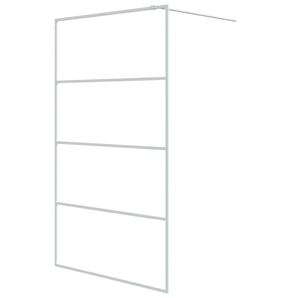 Vidaxl Walk-In Walk Murn 115x195 cm Transparent ESG Glass White
