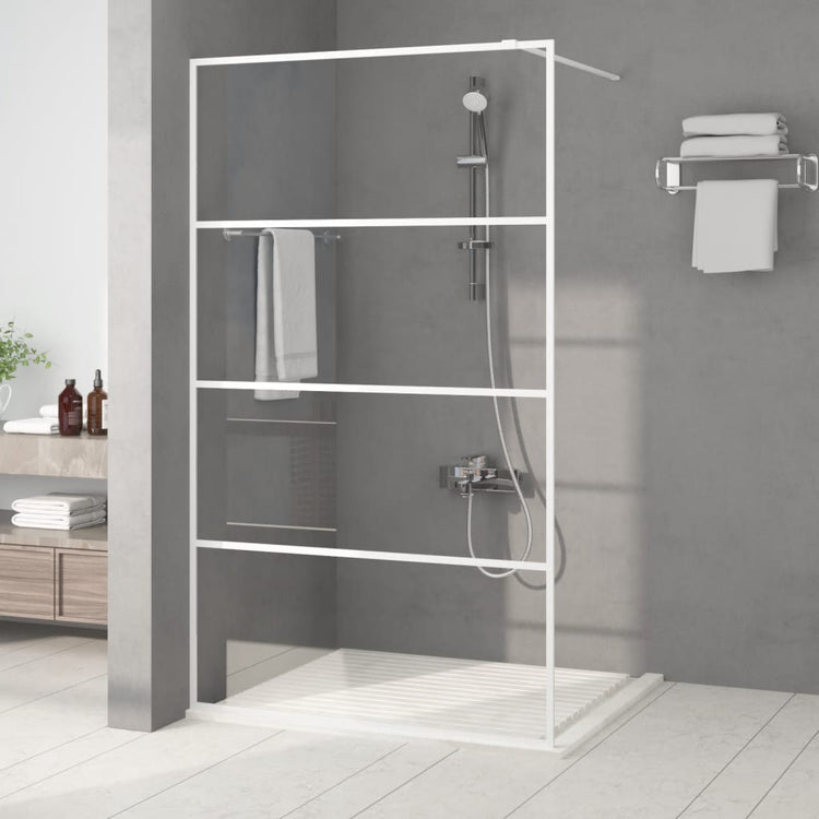 Vidaxl Walk-In Walk Murn 115x195 cm Transparent ESG Glass White