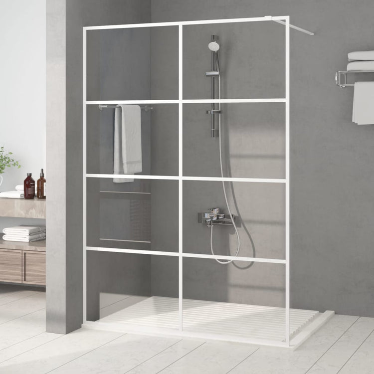 Vidaxl Walk-In Walk Murn 140x195 cm Transparent ESG Glass White