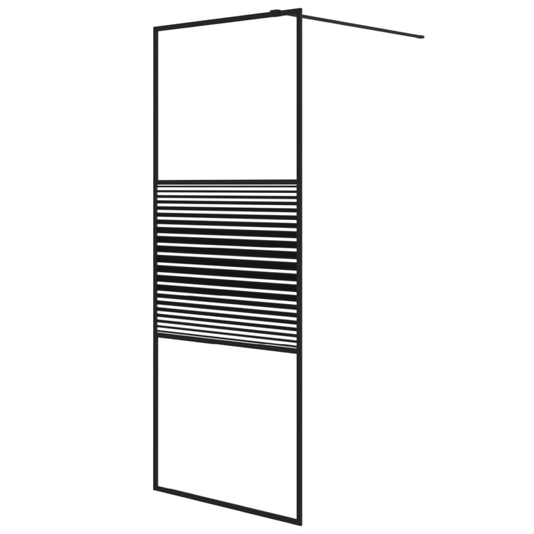 Vidaxl Walk-In Walking Mur 80x195 cm Verre ESG transparent noir