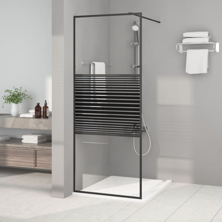 Vidaxl Walk-In Walking Mur 80x195 cm Verre ESG transparent noir