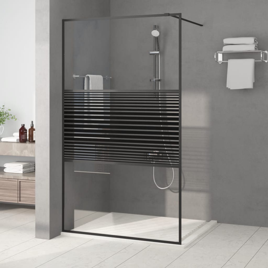 Vidaxl Walk-In Walk Murn 115x195 cm Transparent ESG Verre noir