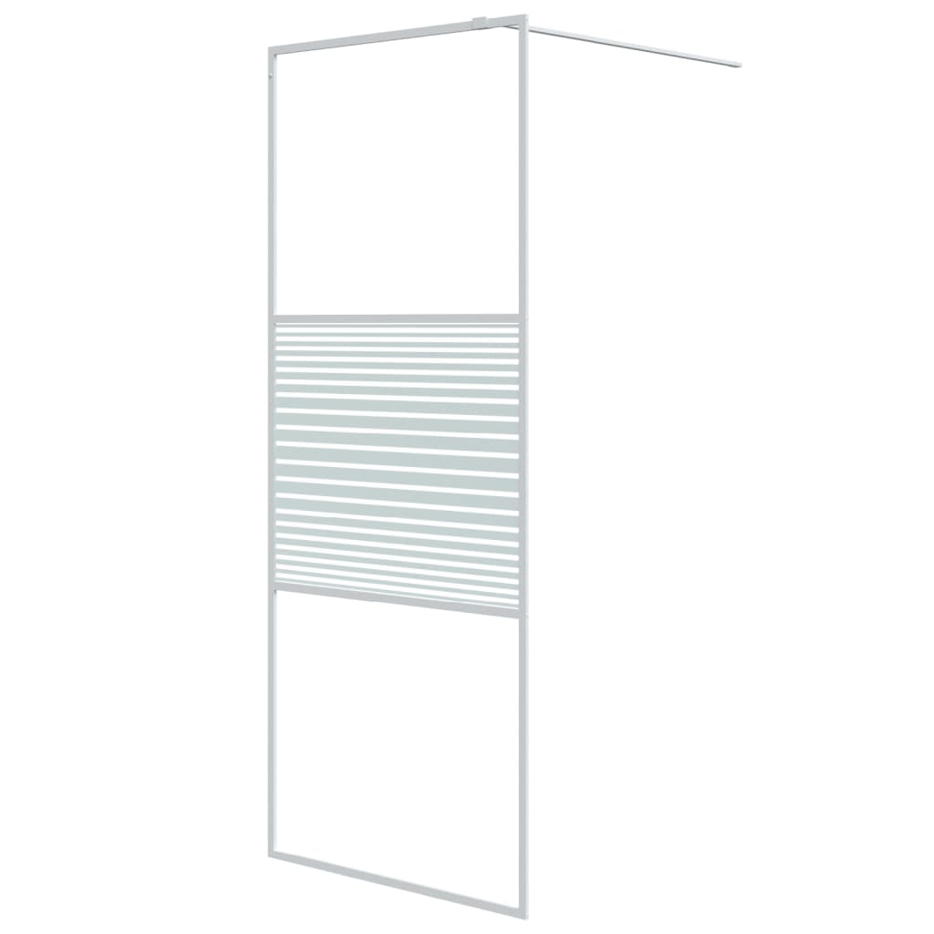 Vidaxl Walk-In Walking Mur 80x195 cm Transparent ESG Glass White