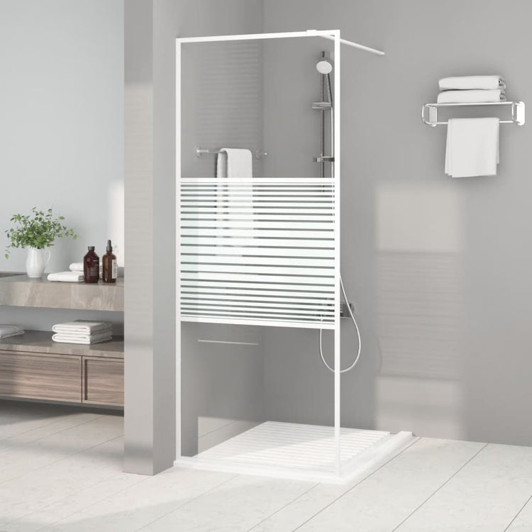 Vidaxl Walk-In Walking Mur 80x195 cm Transparent ESG Glass White