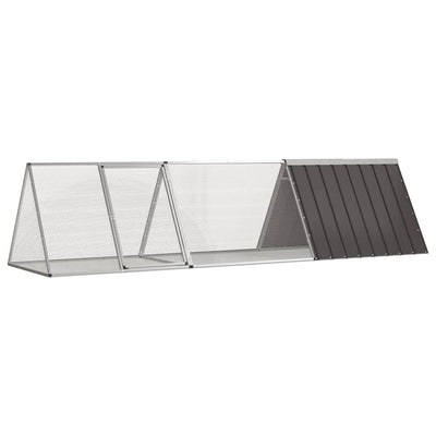 VidaXL cage à lapin anthracite 302,5x80,5x71 cm acier galvanisé