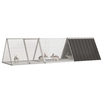 VidaXL cage à lapin anthracite 302,5x80,5x71 cm acier galvanisé