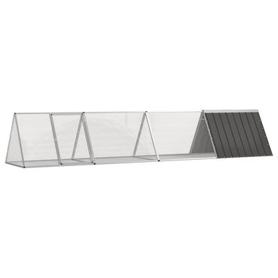 Clapier à lapin Vidaxxl 403,5x80,5x71 cm acier galvanisé anthracite