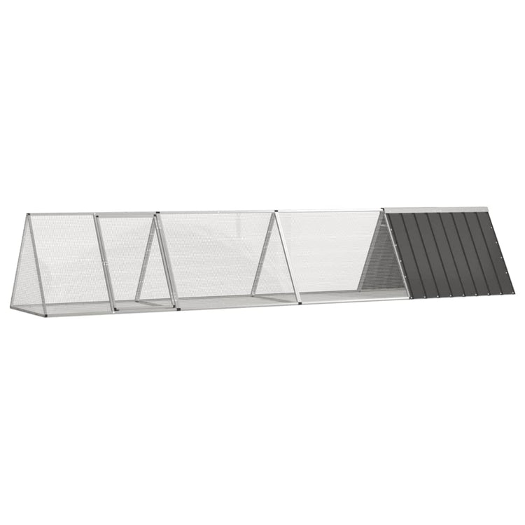 Clapier à lapin Vidaxxl 403,5x80,5x71 cm acier galvanisé anthracite