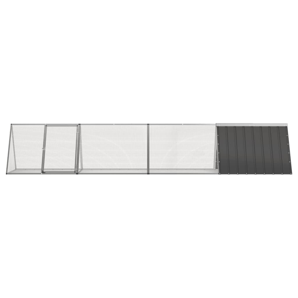 Clapier à lapin Vidaxxl 403,5x80,5x71 cm acier galvanisé anthracite