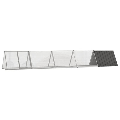Clapier à lapin Vidaxxl 504,5x80,5x71 cm acier galvanisé anthracite