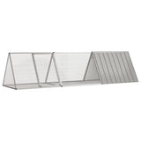 Vidaxx cage à lapin gris 302,5x80,5x71 cm acier galvanisé - afbeelding 1