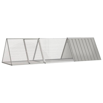 Vidaxx cage à lapin gris 302,5x80,5x71 cm acier galvanisé