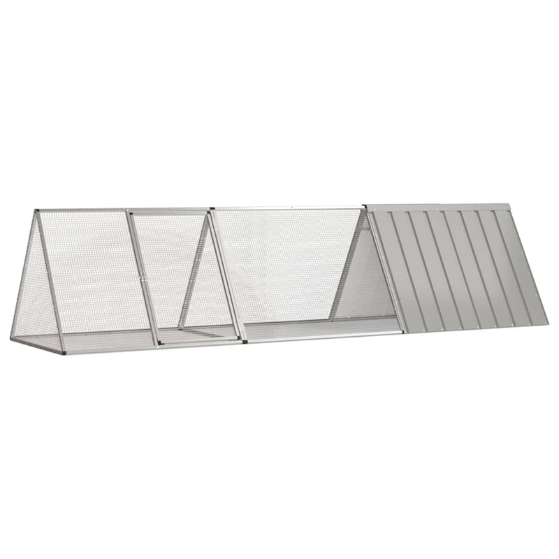 Vidaxx cage à lapin gris 302,5x80,5x71 cm acier galvanisé