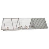 Vidaxx cage à lapin gris 302,5x80,5x71 cm acier galvanisé - afbeelding 2