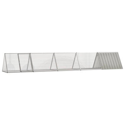 Clapier à lapin Vidaxxl 504,5x80,5x71 cm acier galvanisé gris
