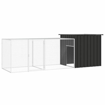 Vidaxl Poulet Coop 300x91x100 cm Anthracite en acier galvanisé -colore