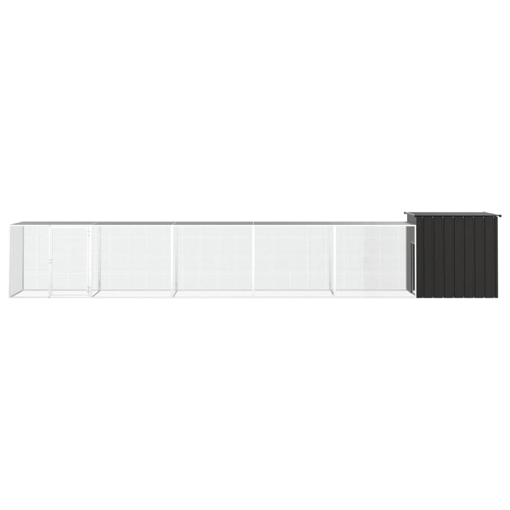 Vidaxl Poulet Coop 600x91x100 cm Anthracite en acier galvanisé -colore