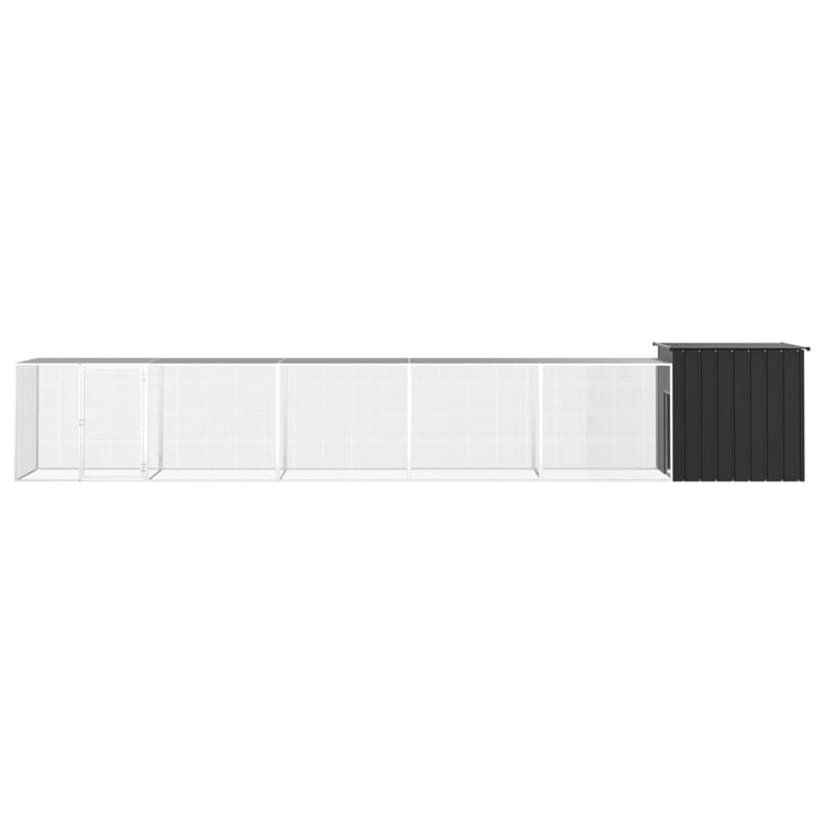 Vidaxl Poulet Coop 600x91x100 cm Anthracite en acier galvanisé -colore