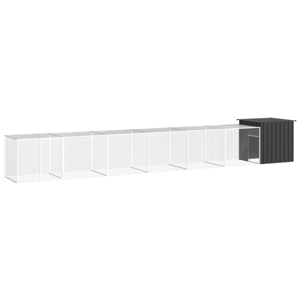 Vidaxl Chicken Coop 700x91x100 cm anthracite en acier galvanisé -colore
