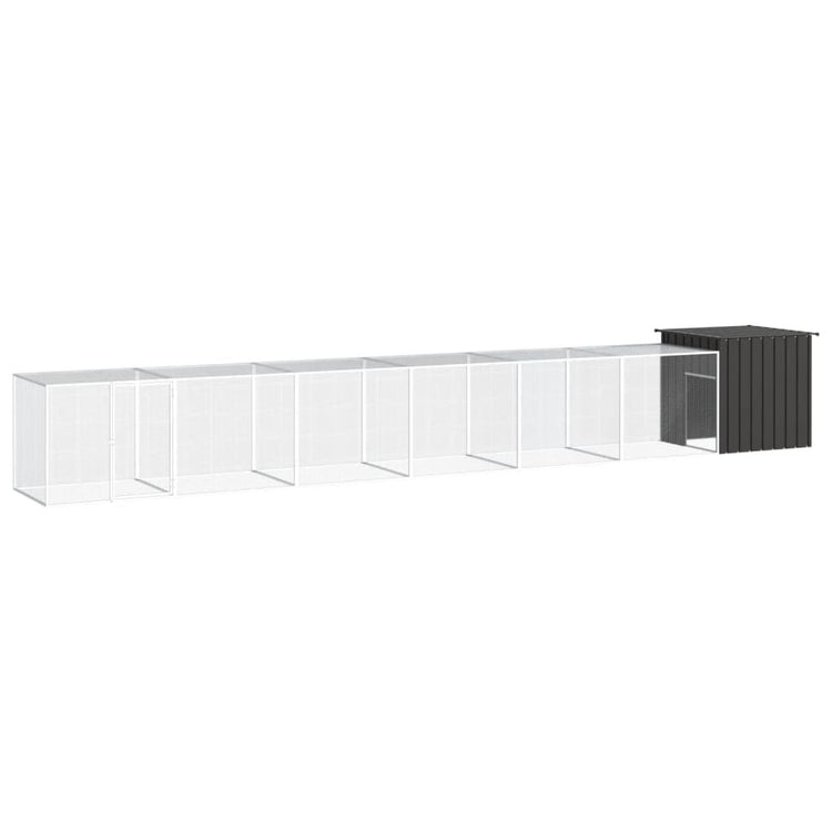 Vidaxl Chicken Coop 700x91x100 cm anthracite en acier galvanisé -colore