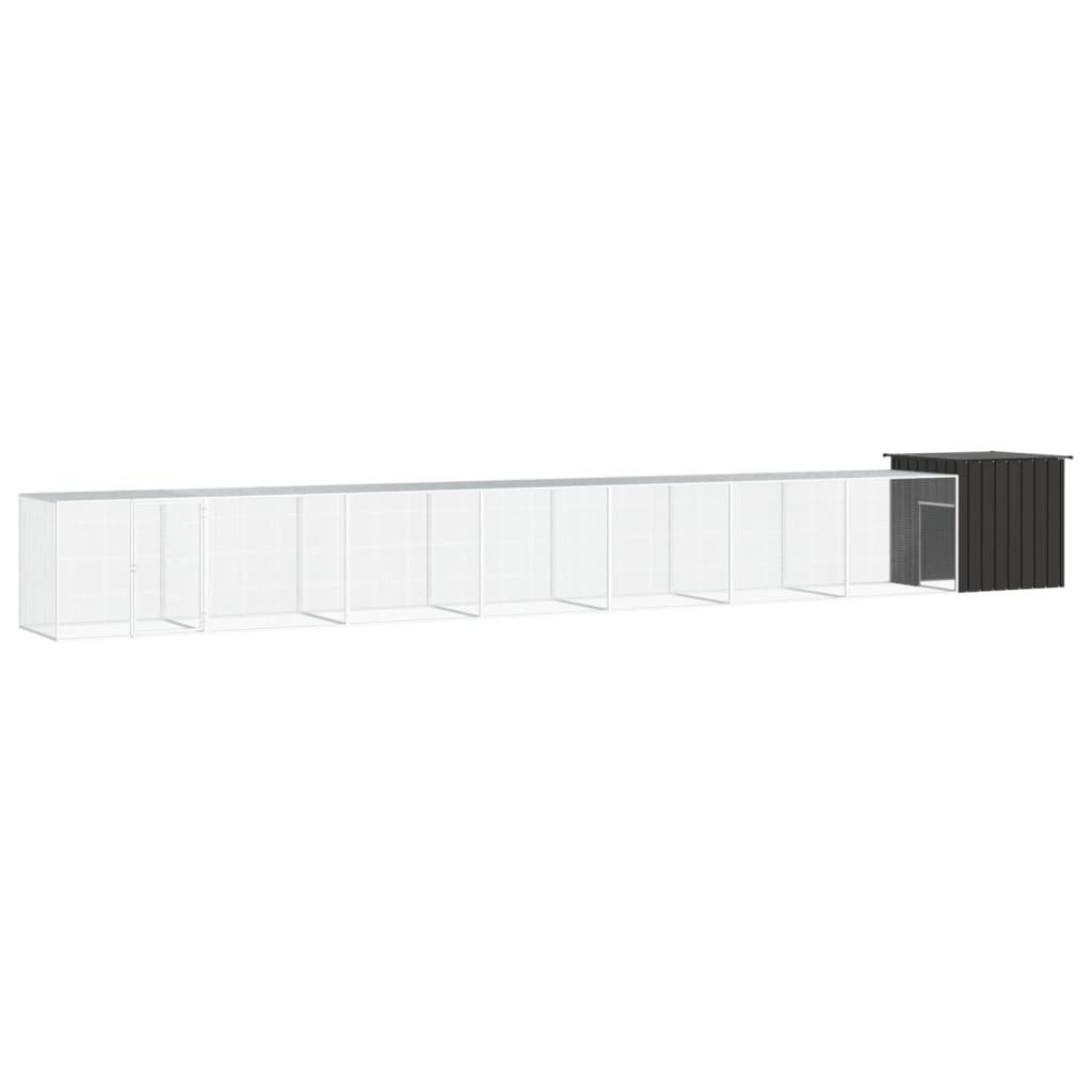 Vidaxl Poulet Coop 800x91x100 cm Anthracite en acier galvanisé -colore
