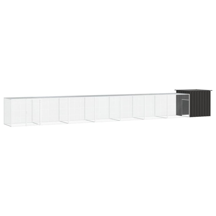 Vidaxl Poulet Coop 800x91x100 cm Anthracite en acier galvanisé -colore