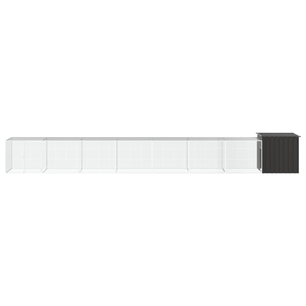 Vidaxl Poulet Coop 800x91x100 cm Anthracite en acier galvanisé -colore