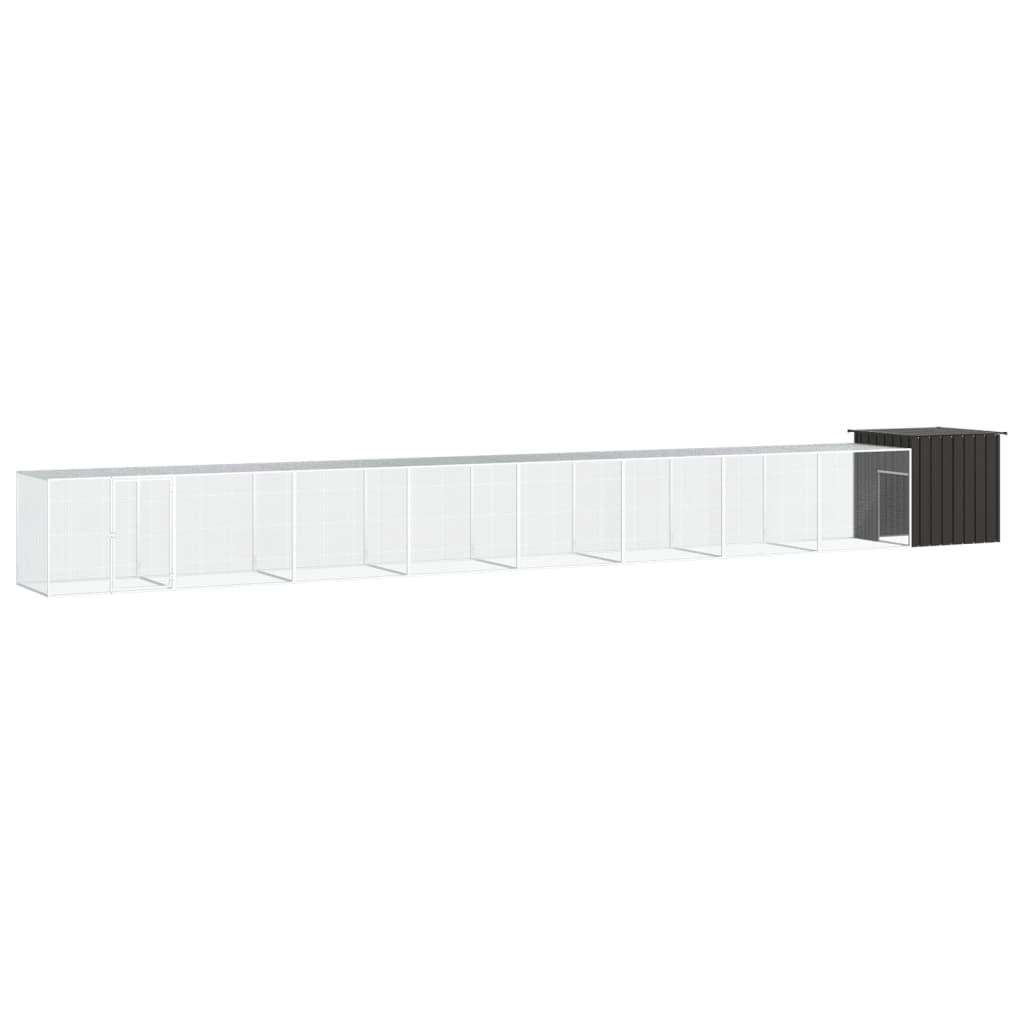 Vidaxl Chicken Coop 900x91x100 cm anthracite en acier galvanisé -colore