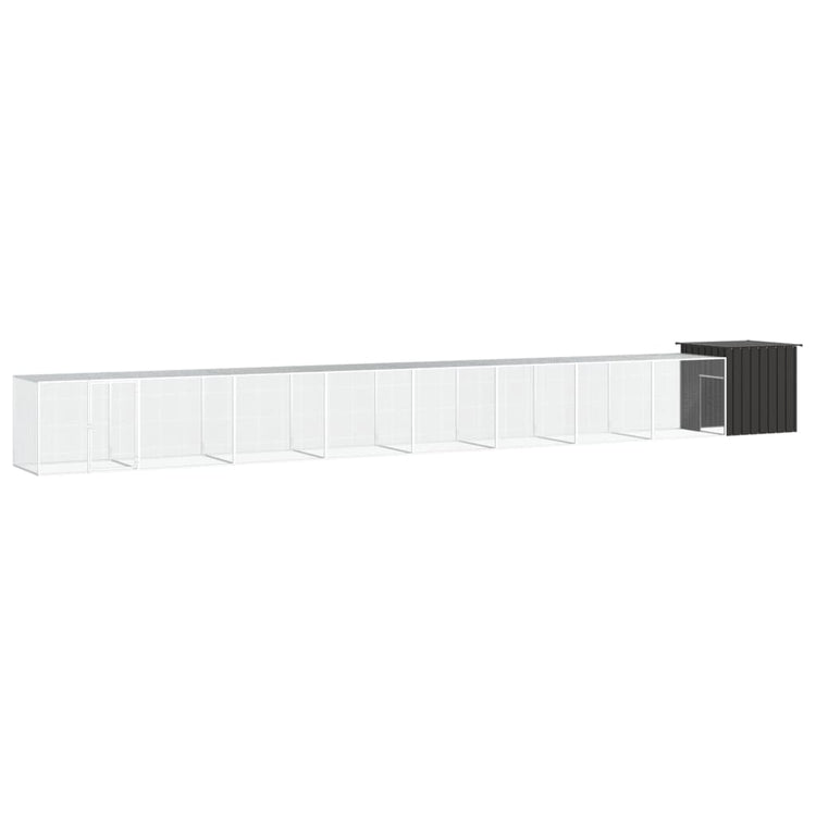 Vidaxl Chicken Coop 900x91x100 cm anthracite en acier galvanisé -colore