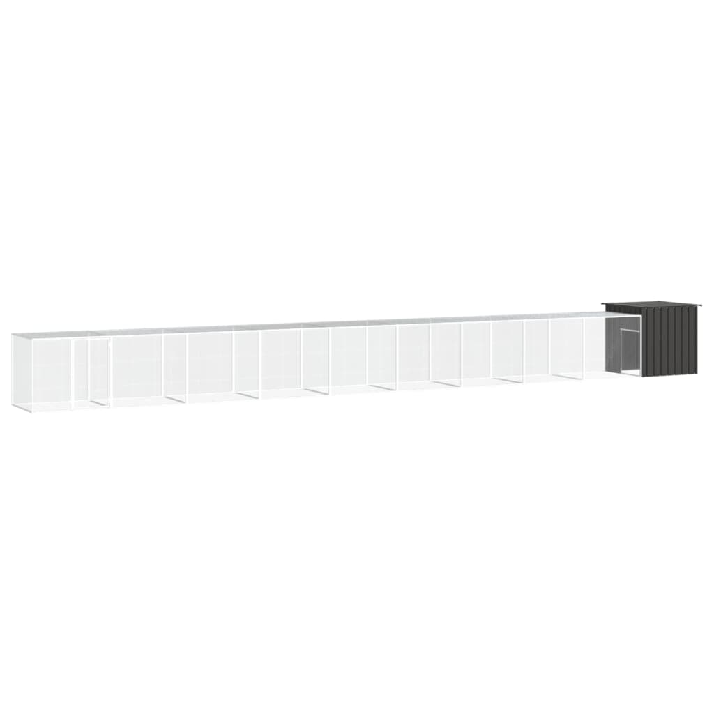 Vidaxl Poulet Coop 1000x91x100 cm Anthracite en acier galvanisé -colore