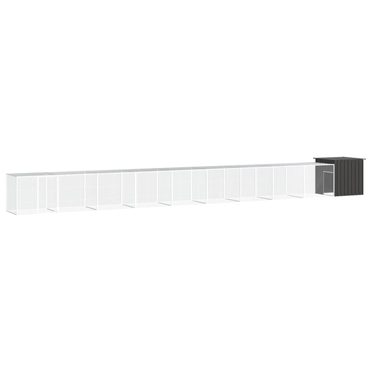 Vidaxl Poulet Coop 1000x91x100 cm Anthracite en acier galvanisé -colore