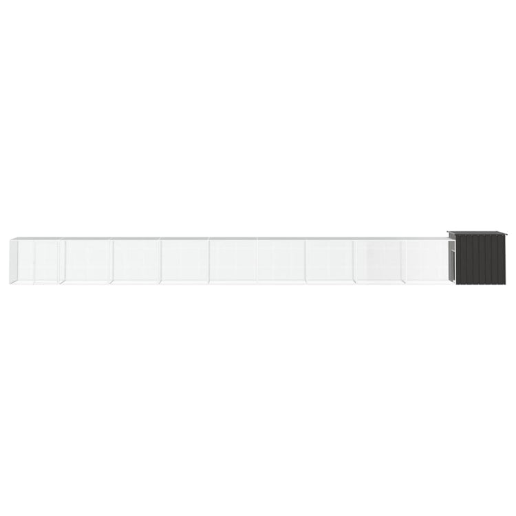 Vidaxl Poulet Coop 1000x91x100 cm Anthracite en acier galvanisé -colore