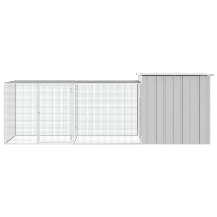 Vidaxl Chicken Coop 300x91x100 cm Gray en acier galvanisé