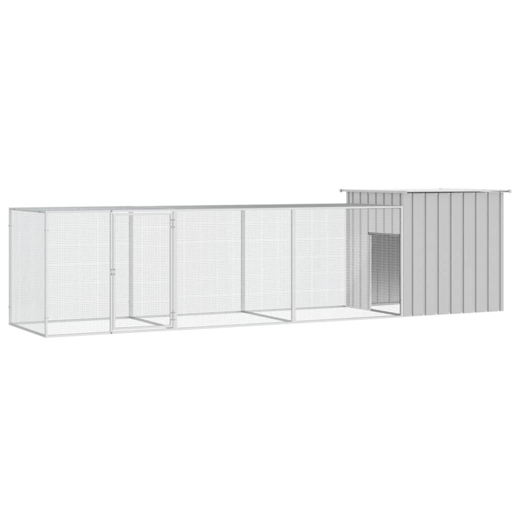 Vidaxl Chicken Coop 400x91x100 cm Gray en acier galvanisé