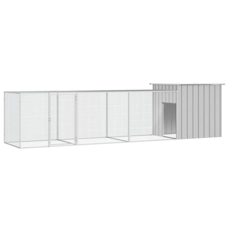 Vidaxl Chicken Coop 400x91x100 cm Gray en acier galvanisé