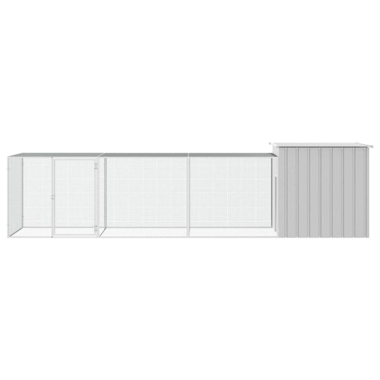 Vidaxl Chicken Coop 400x91x100 cm Gray en acier galvanisé