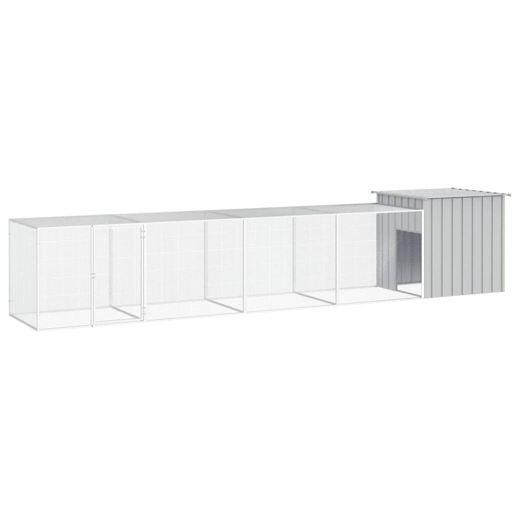 Vidaxl Chicken Coop 500x91x100 cm Gray en acier galvanisé