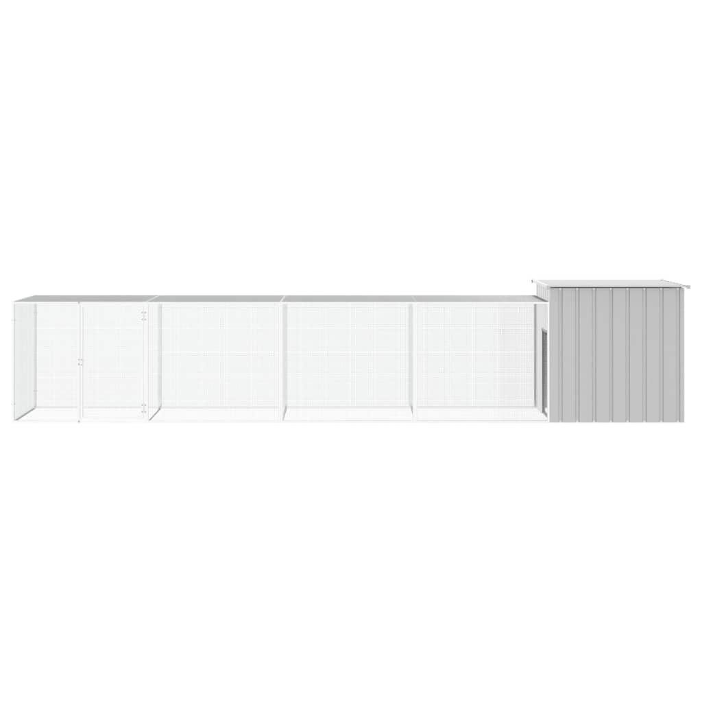 Vidaxl Chicken Coop 500x91x100 cm Gray en acier galvanisé